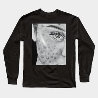 drawing insecurities acne pimples body positivity Long Sleeve T-Shirt